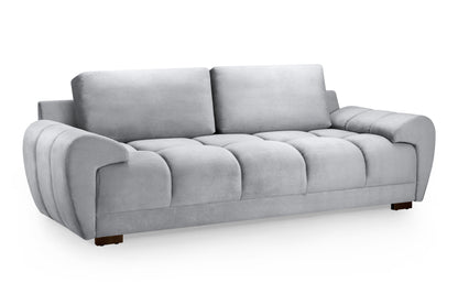 Azzuro Grey Velvet 3 Seater Sofa