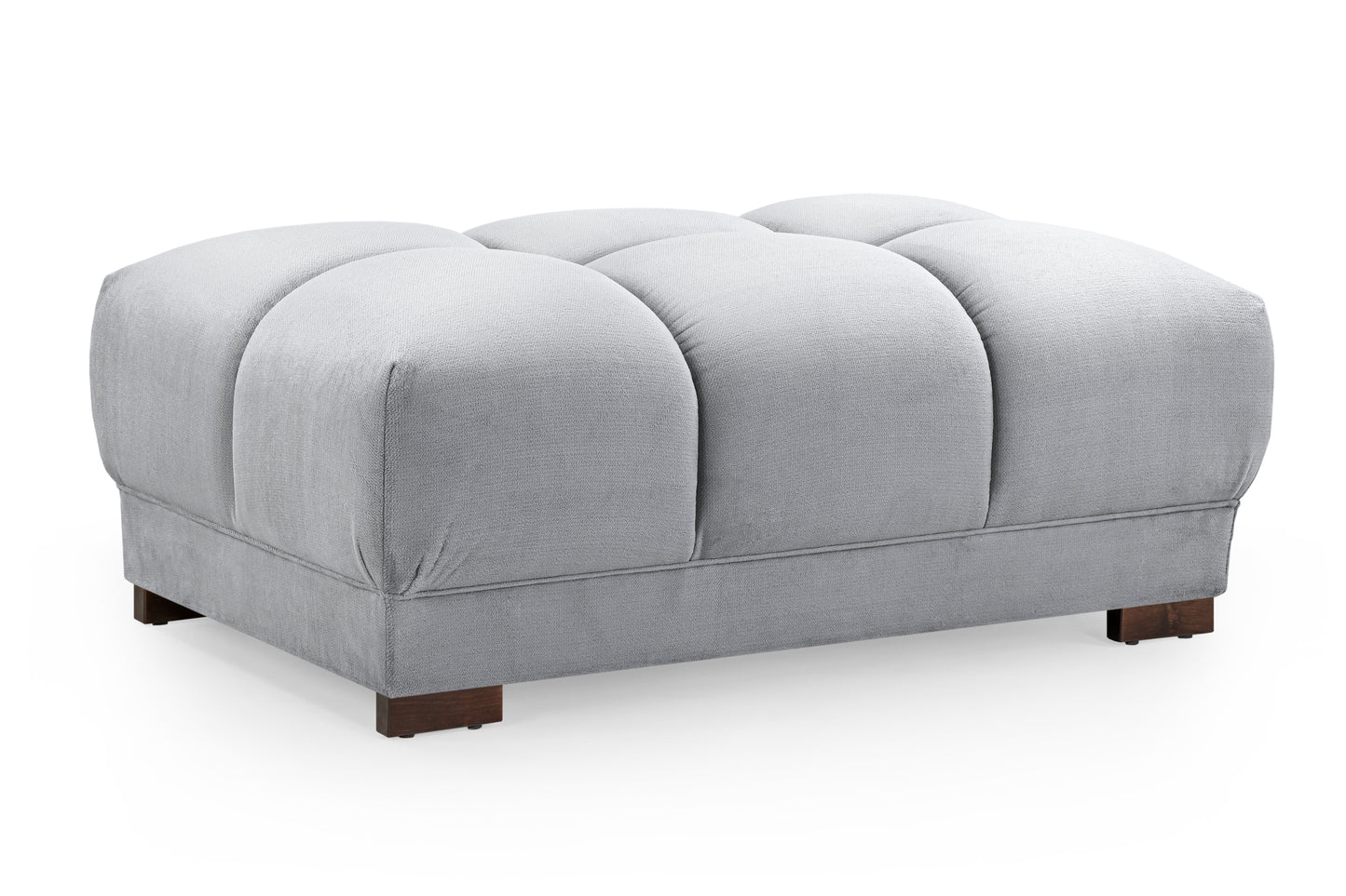 Azzuro Grey Velvet Footstool