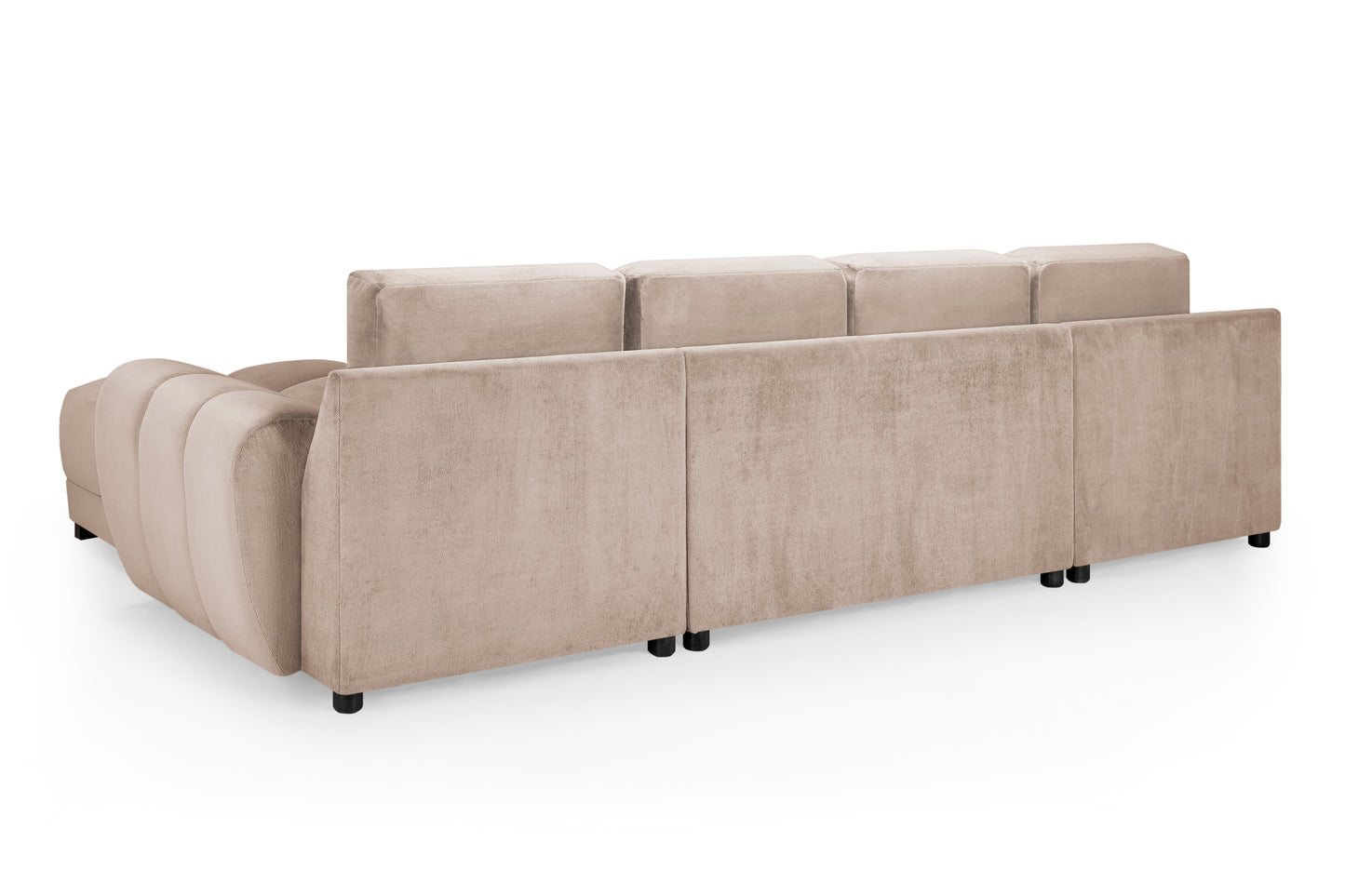 Azzuro Mocha Velvet U Shape Corner Sofa
