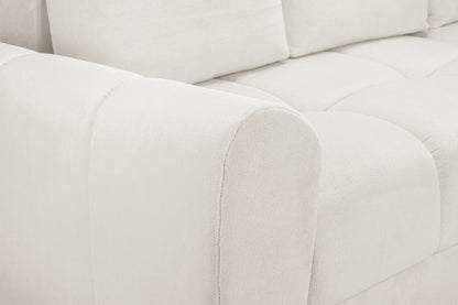 Azzuro Cream Velvet Universal Corner Sofa Bed