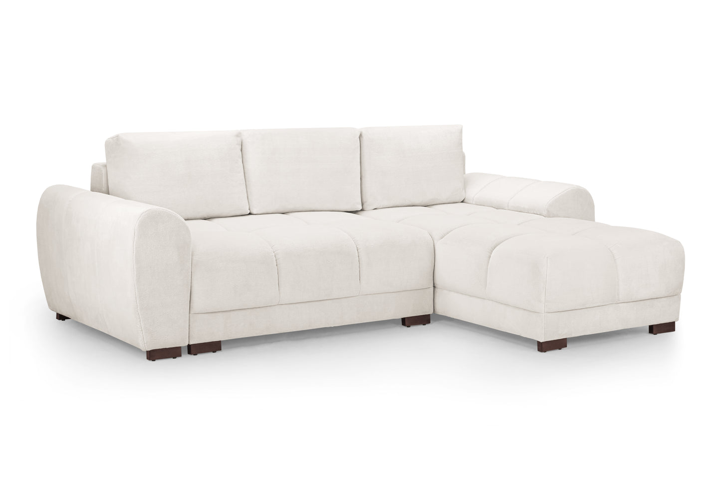 Azzuro Cream Velvet Universal Corner Sofa Bed