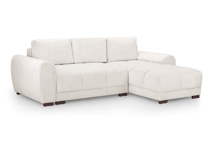 Azzuro Cream Velvet Universal Corner Sofa Bed