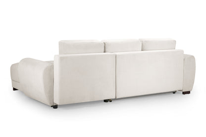 Azzuro Cream Velvet Universal Corner Sofa Bed