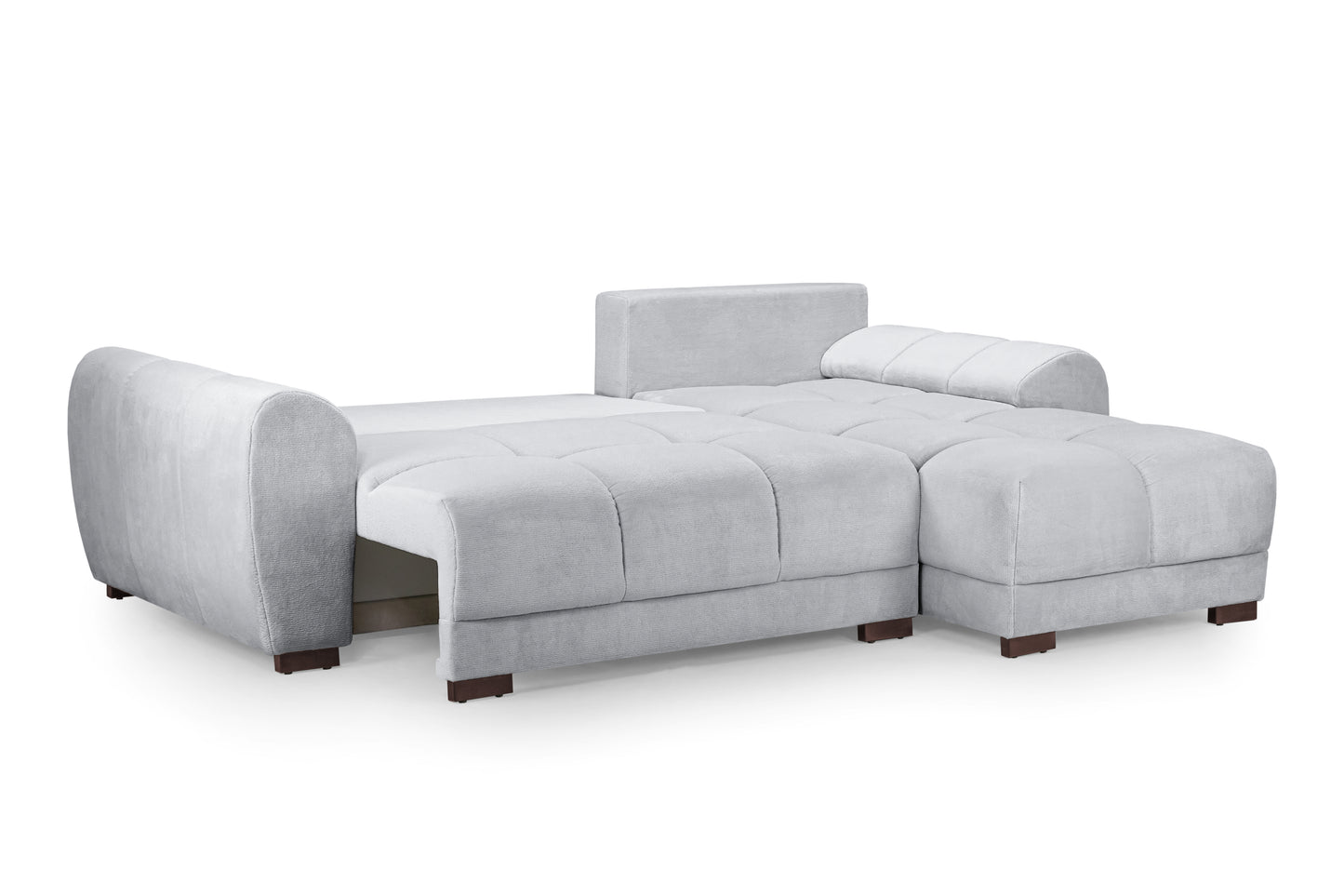 Azzuro Grey Velvet Universal Corner Sofa Bed