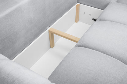 Azzuro Grey Velvet Universal Corner Sofa Bed