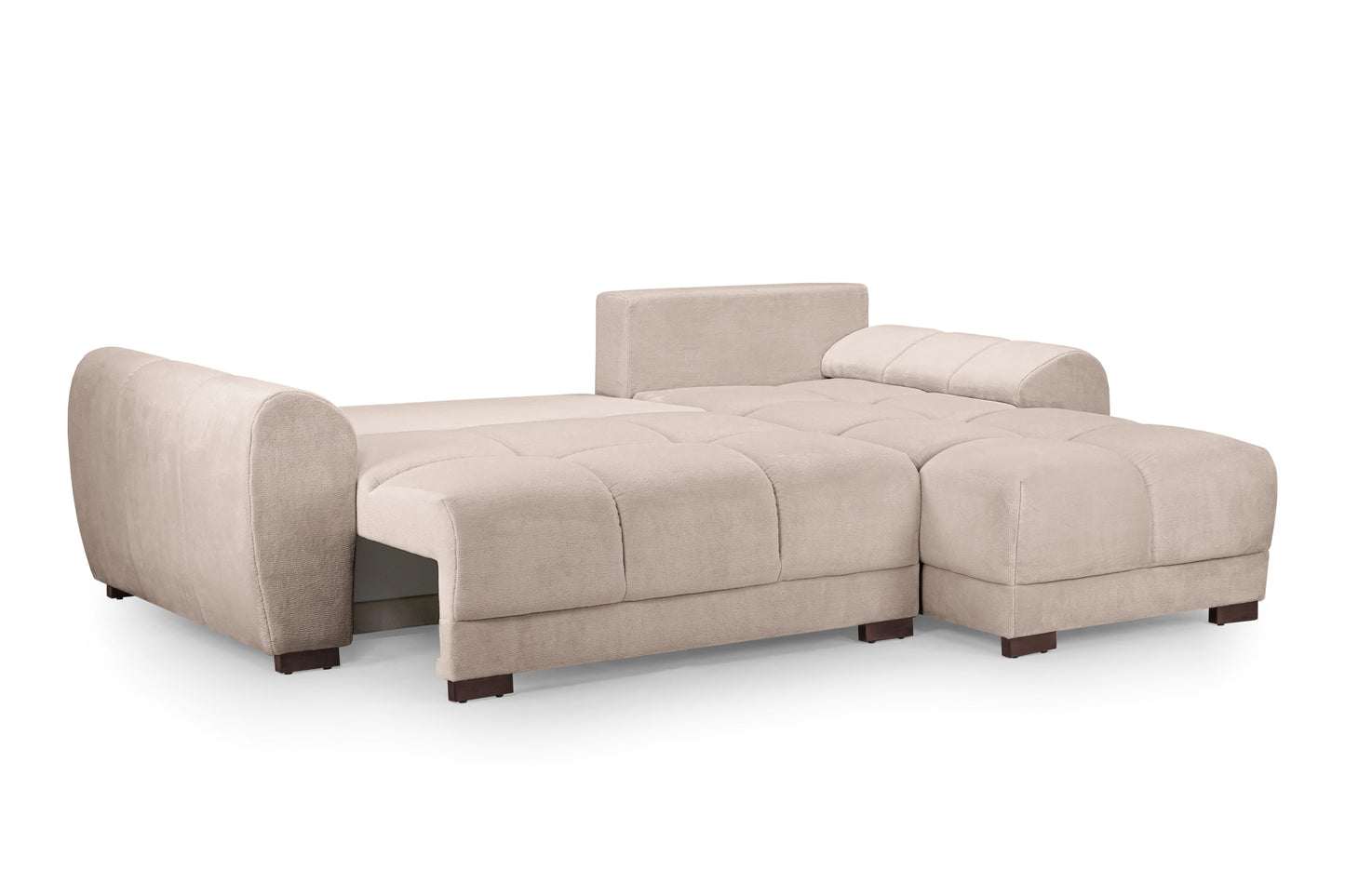 Azzuro Mocha Velvet Universal Corner Sofa Bed
