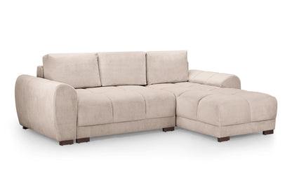 Azzuro Mocha Velvet Universal Corner Sofa Bed