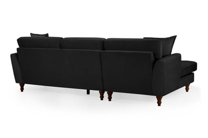 Bari Black Fabric Left Hand Corner Sofa