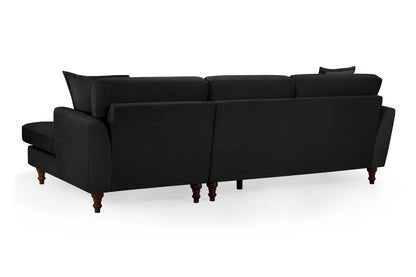 Bari Black Fabric Right Hand Corner Sofa