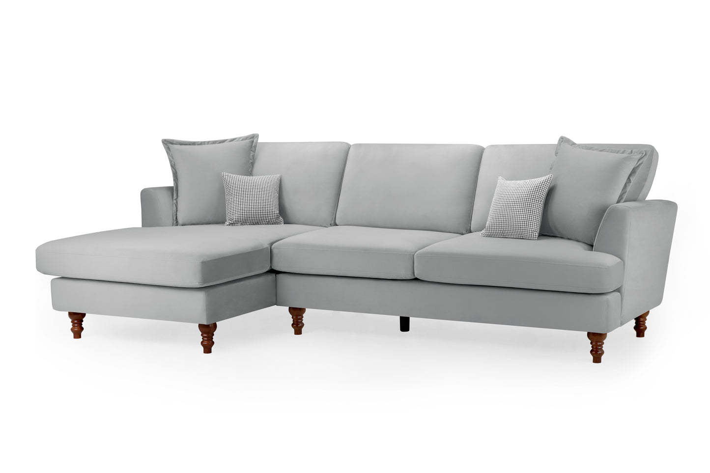 Bari Grey Fabric Left Hand Corner Sofa