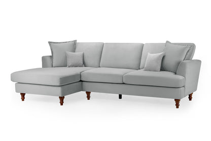 Bari Grey Fabric Left Hand Corner Sofa