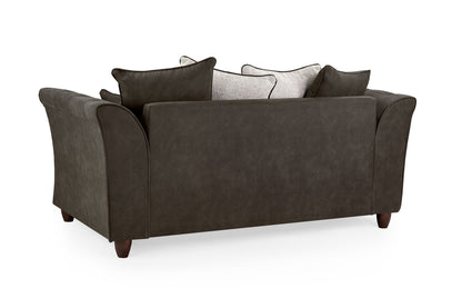 Bella Black/White Velvet 2 Seater Sofa
