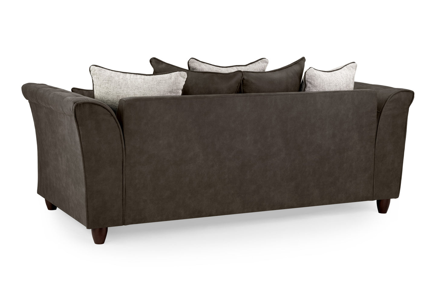 Bella Black/White Velvet 3 Seater Sofa