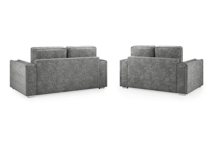 Bentley Charcoal Grey Fabric 3 Seater and 2 Seater Sofa Set