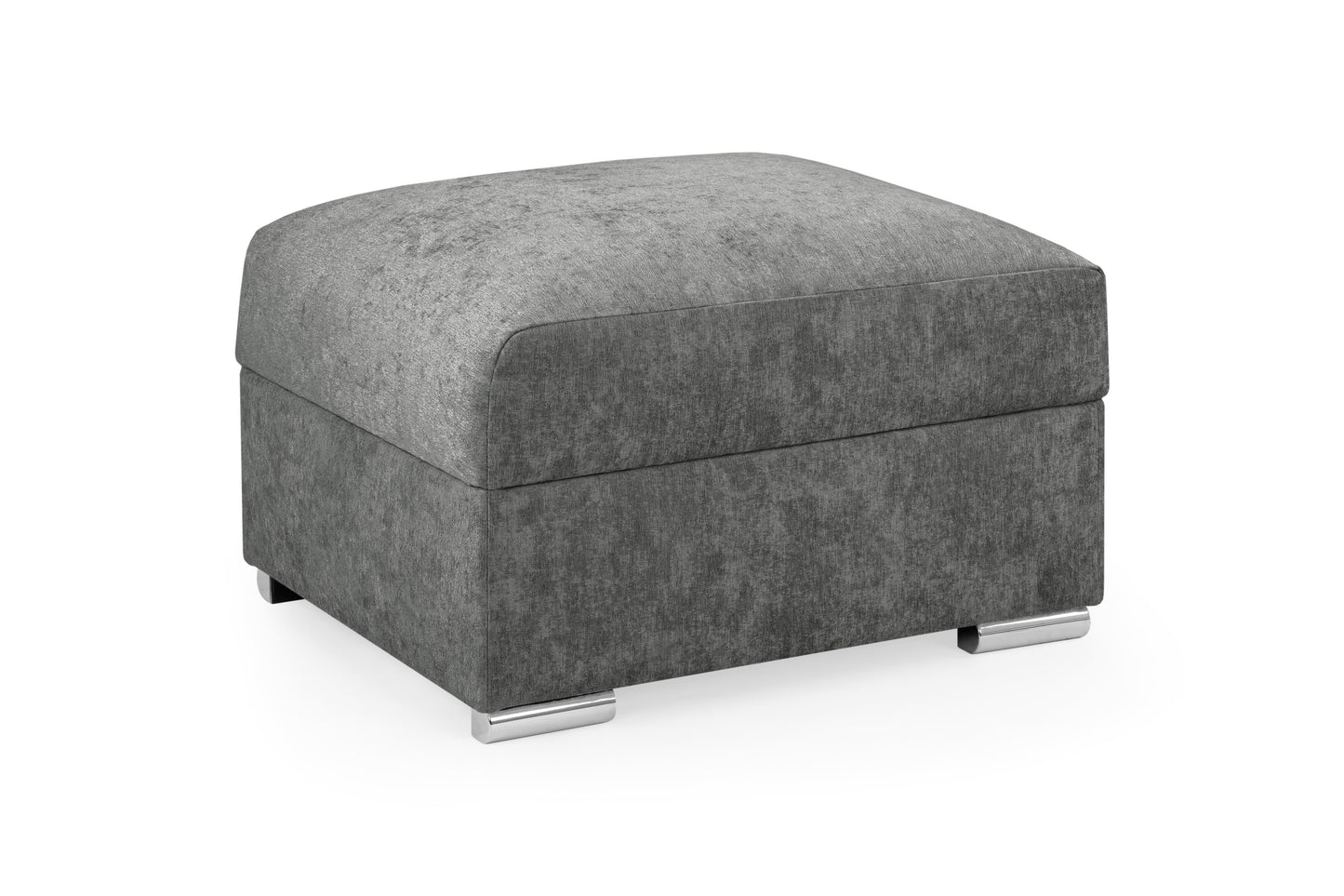 Bentley Charcoal Grey Fabric Footstool