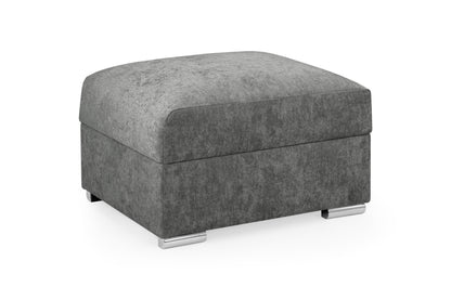 Bentley Charcoal Grey Fabric Footstool