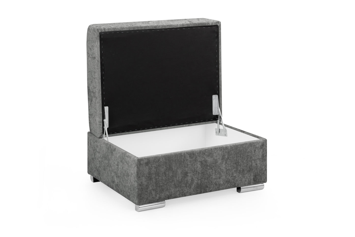 Bentley Charcoal Grey Fabric Footstool