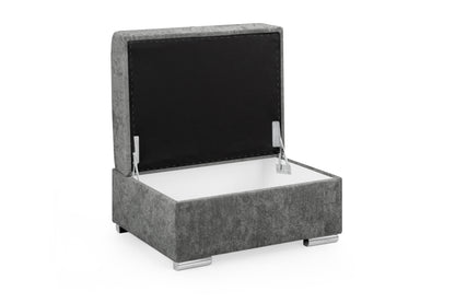 Bentley Charcoal Grey Fabric Footstool