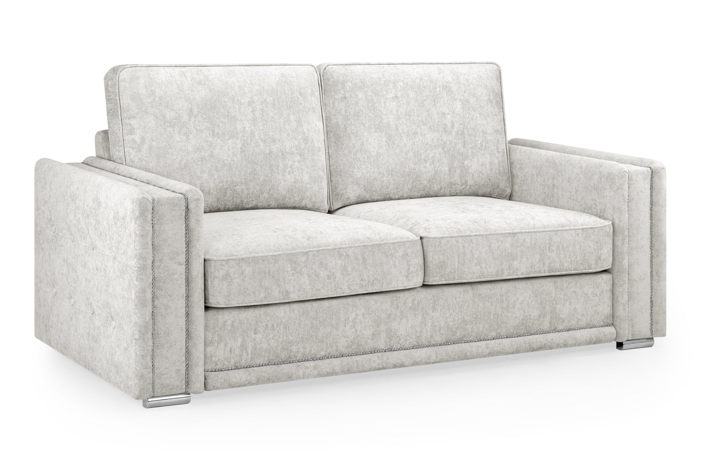 Bentley Silver Fabric 3 Seater Sofa