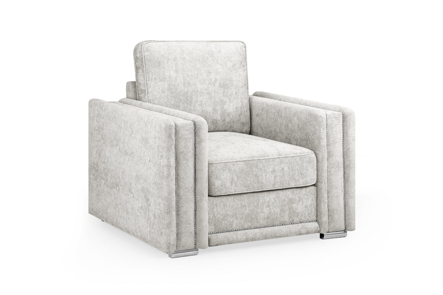 Bentley Silver Fabric Armchair