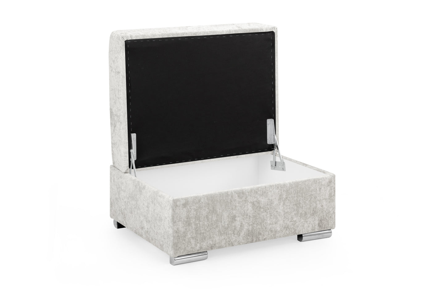Bentley Silver Fabric Footstool
