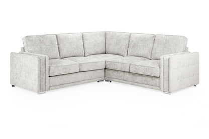 Bentley Silver Fabric Large Corner Sofa