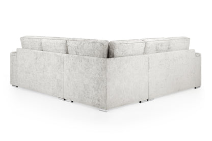Bentley Silver Fabric Large Corner Sofa