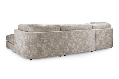 Bishop Truffle Fabric Fullback U Shape Corner Sofa
