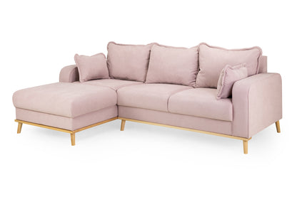 Briar Pink Fabric Left Hand Corner Sofa