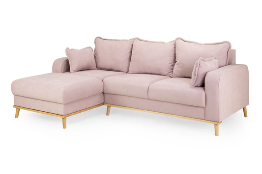 Briar Pink Fabric Left Hand Corner Sofa