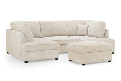 Carnaby Beige Boucle U Shape Corner Sofa