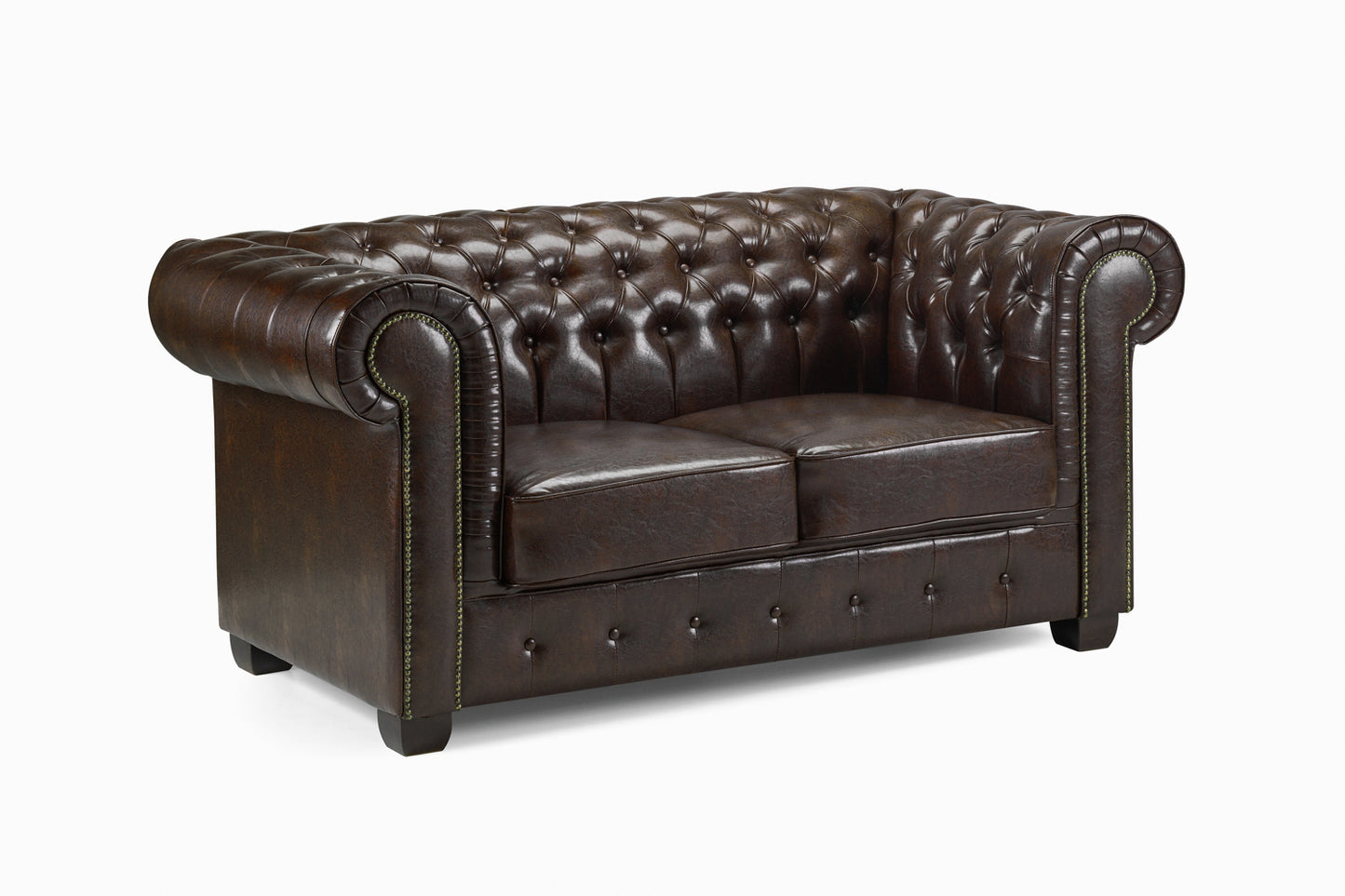 Chesterfield Antique Brown 2 Seater Sofa