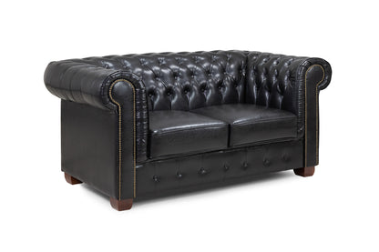 Chesterfield Black 2 Seater Sofa