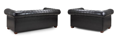 Chesterfield Black 3 Seater and 2 Seater Sofa