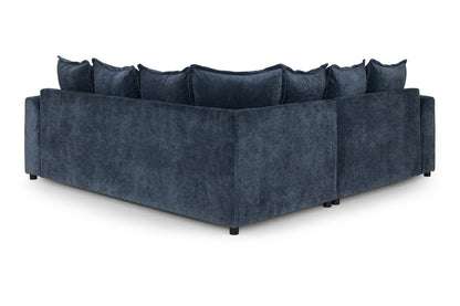 Colbee Blue Fabric Large Corner Sofa