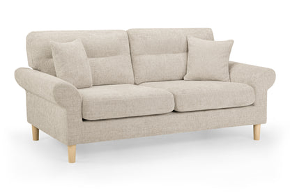 Florence Beige Fabric 3 Seater Sofa