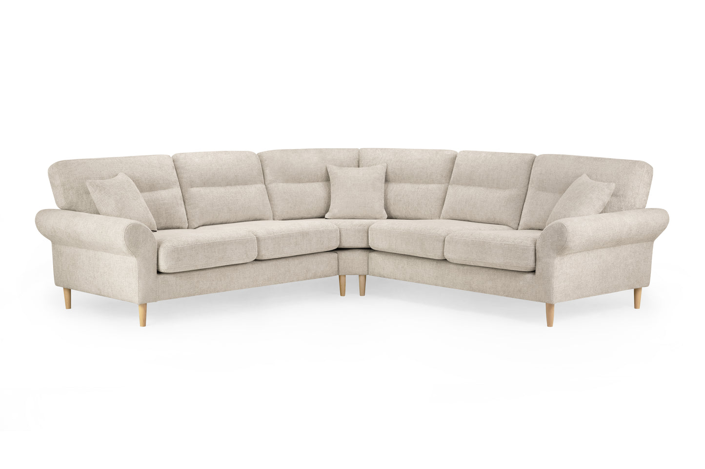 Florence Beige Fabric Large Corner Sofa