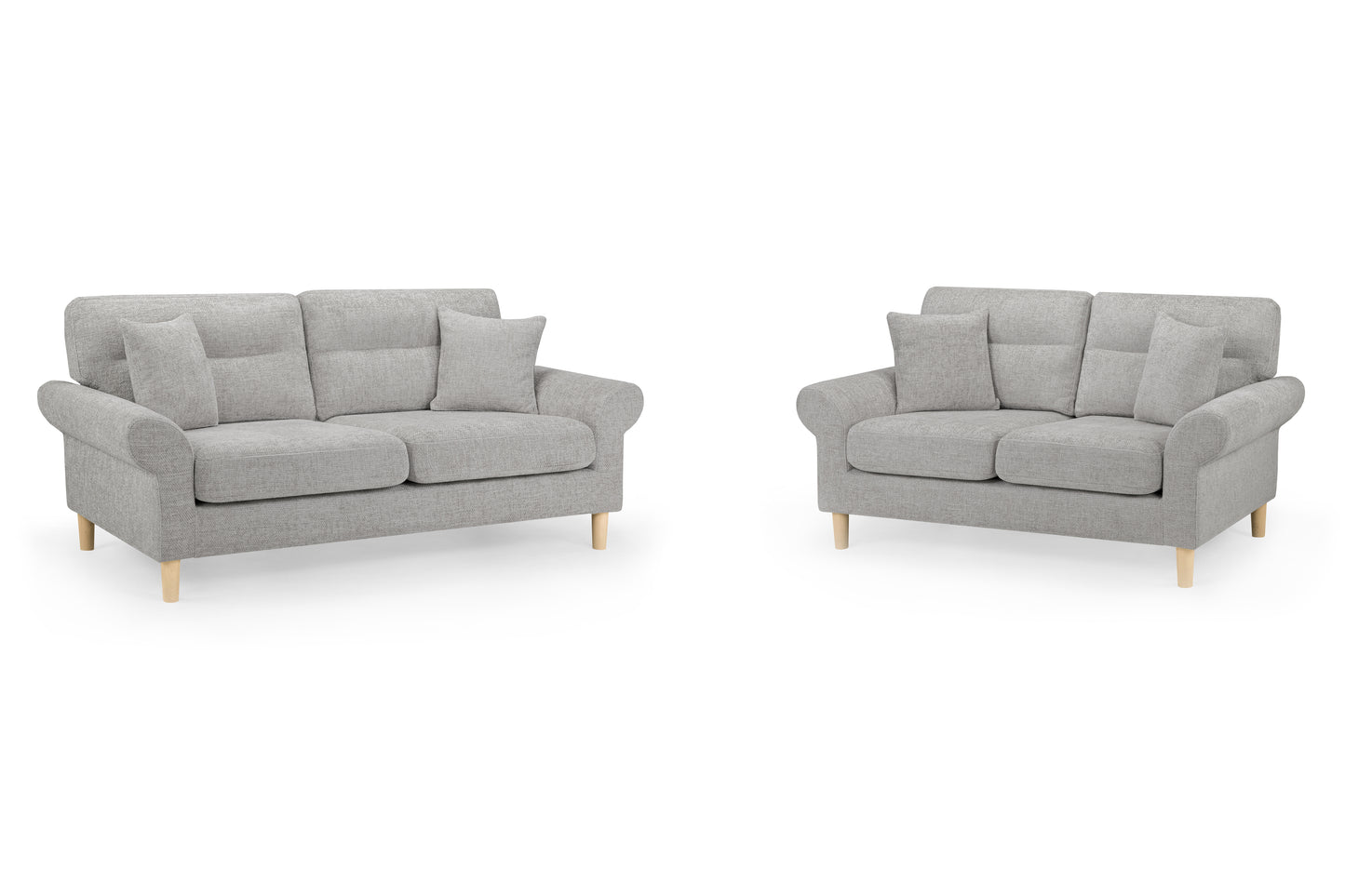 Florence Grey Fabric 3 and 2 Seater Sofa