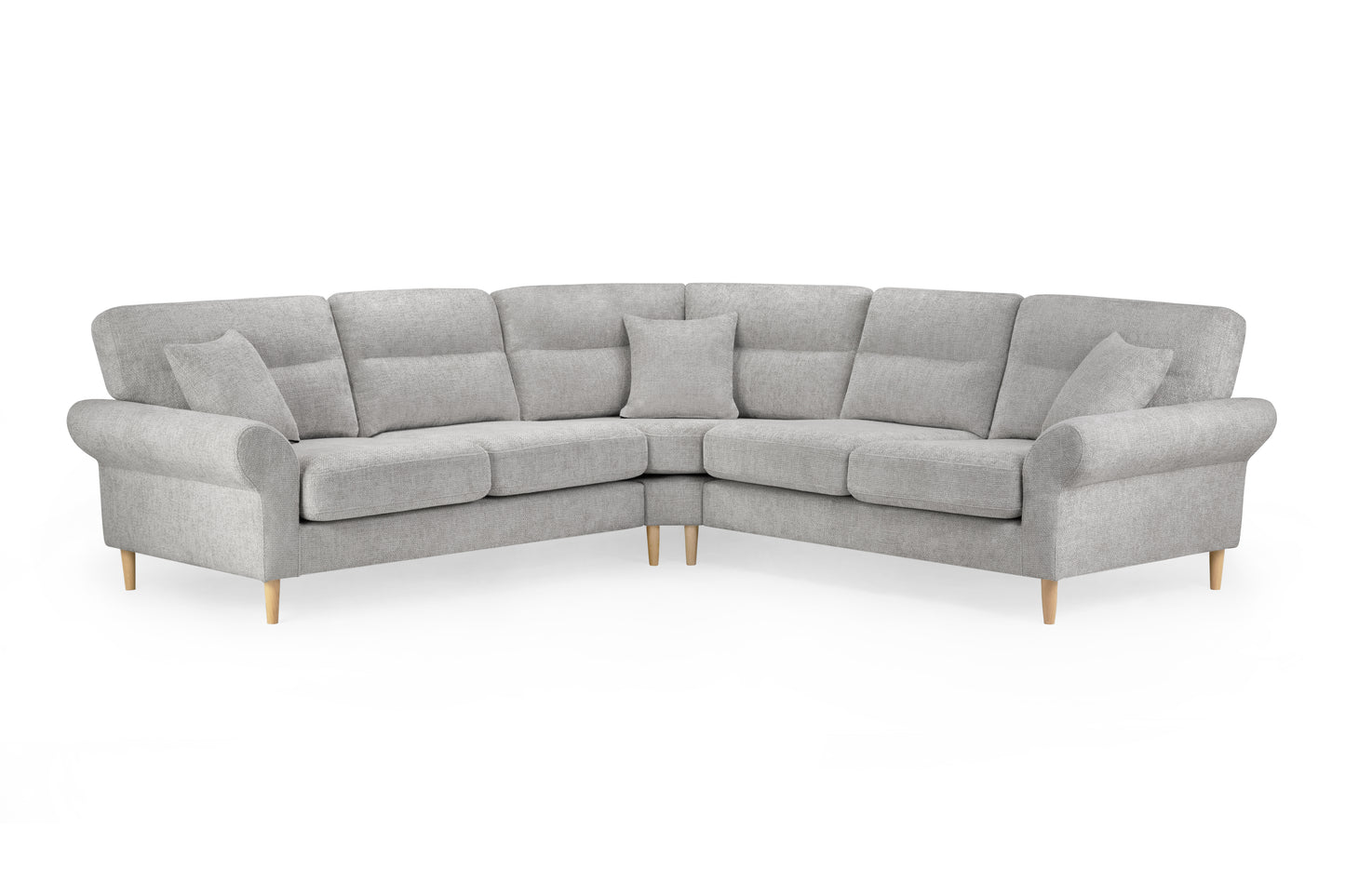 Florence Grey Fabric Large Corner Sofa