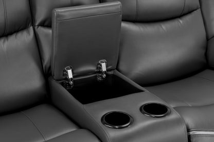 Harald Black Leather Electric Recliner 3 Seater and 2 Seater Sofa Set