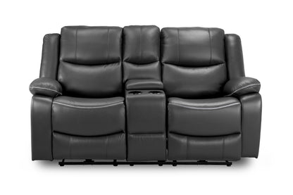 Harald Black Leather Electric Recliner 3 Seater and 2 Seater Sofa Set