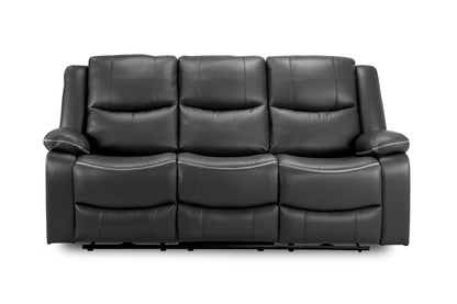 Harald Black Leather Electric Recliner 3 Seater and 2 Seater Sofa Set