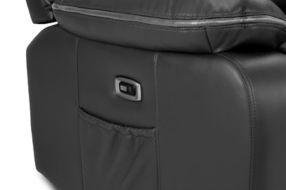 Harald Black Leather Electric Recliner 3 Seater and 2 Seater Sofa Set