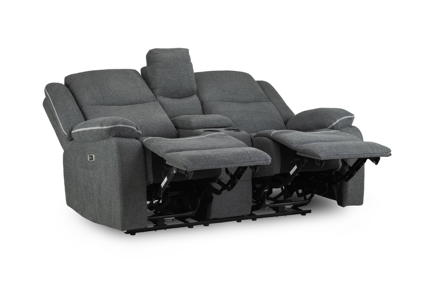 Harald Grey Fabric Electric Recliner 3 Seater and 2 Seater Sofa Set