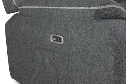 Harald Grey Fabric Electric Recliner 3 Seater and 2 Seater Sofa Set