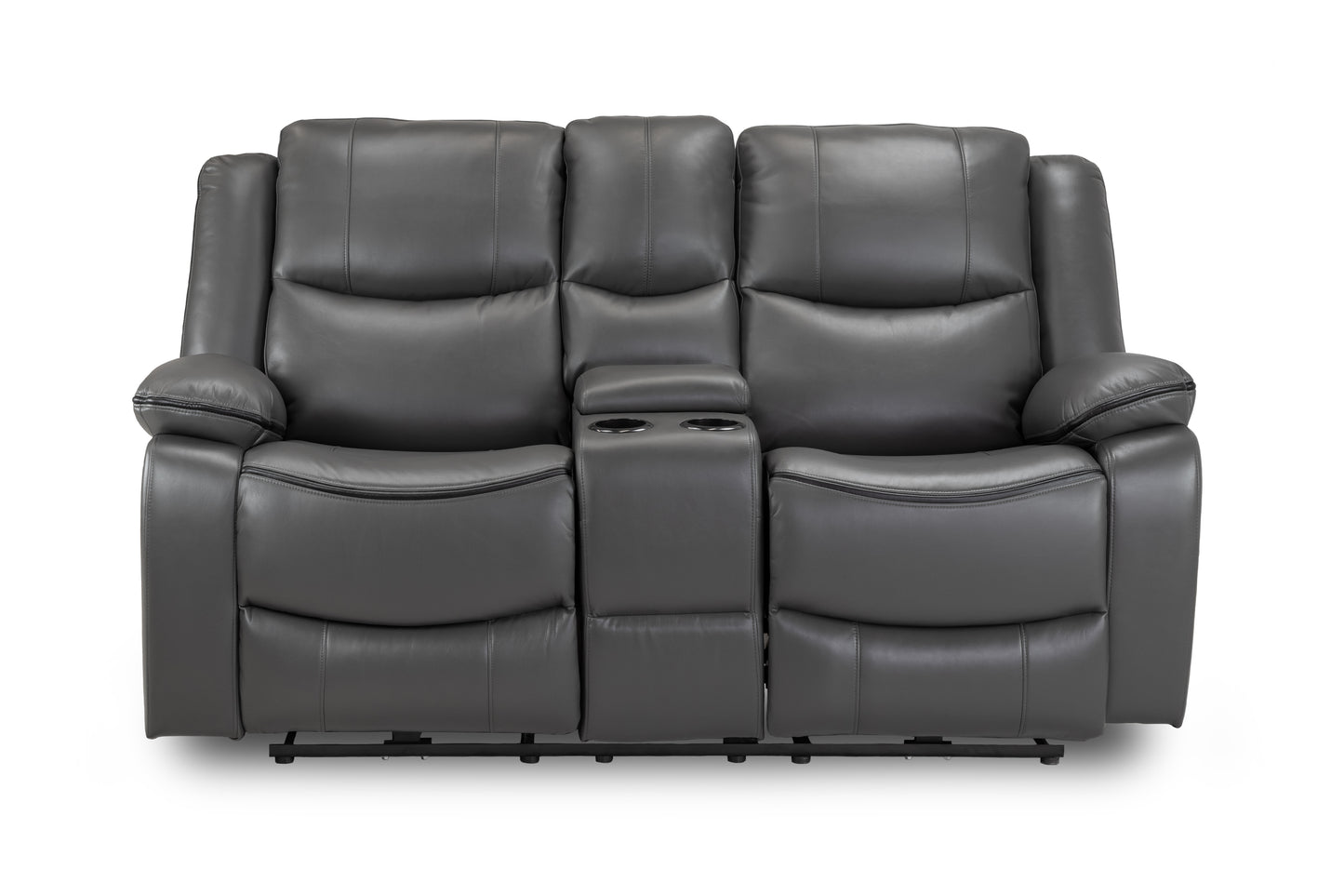 Harald Grey Leather Electric Recliner 3 Seater and 2 Seater Sofa Set
