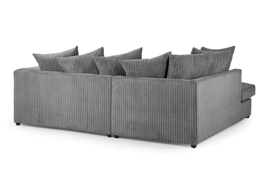 Harley Grey Jumbo Left Hand Facing Corner Sofa