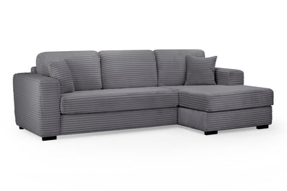 Harmony Grey Jumbo Cord Right Hand Corner Sofa