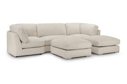 Inga Beige Boucle U Shape Corner Sofa