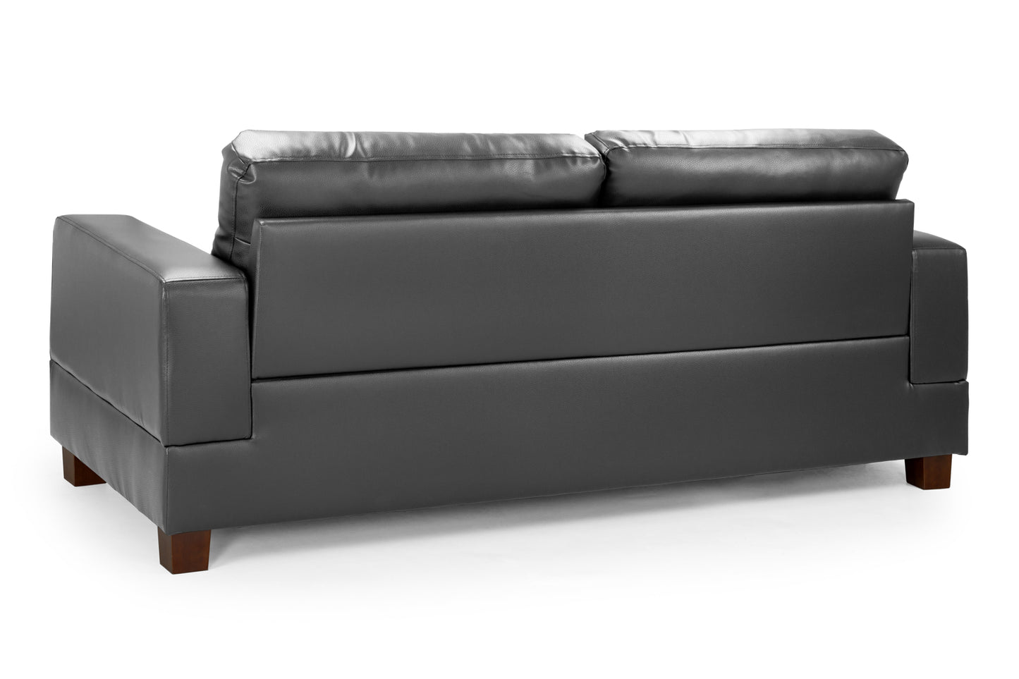 Jerry Black Leather 3 Seater Sofa